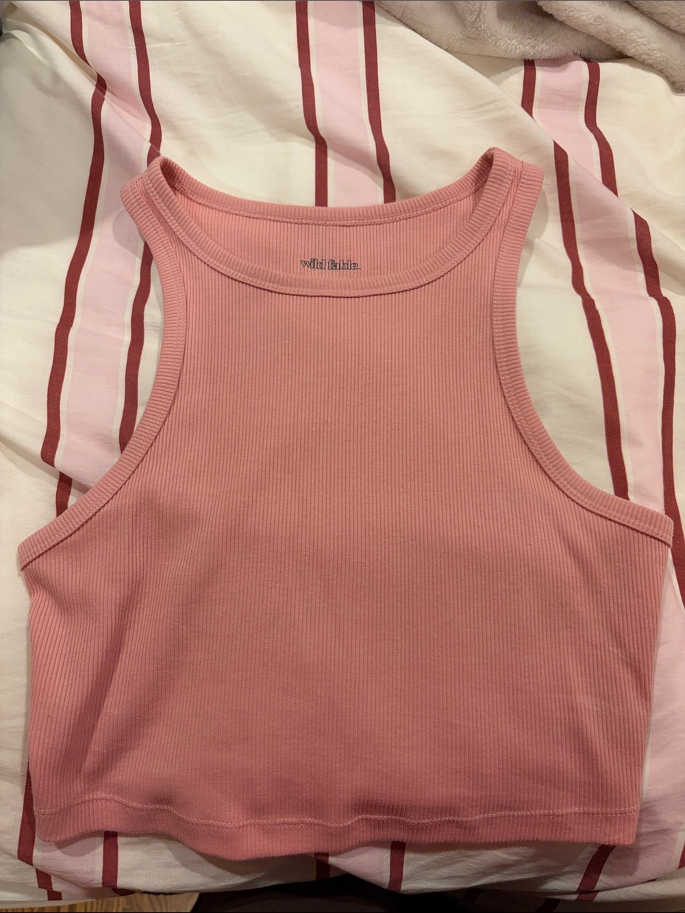 wild fable Rose Pink Ribbed Cropped Tank